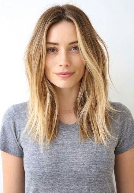 10 Trendy Center Parting Hairstyles (For Short, Medium & Long Hair In Feathered Cut Blonde Hairstyles With Middle Part (View 2 of 25)