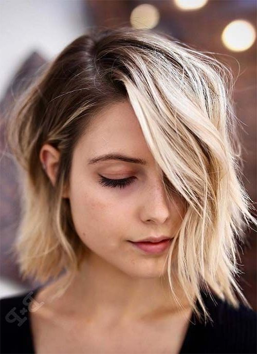 100 Short Hairstyles For Women: Pixie, Bob, Undercut Hair | Hair With Platinum Blonde Hairstyles With Darkening At The Roots (Photo 21 of 25)