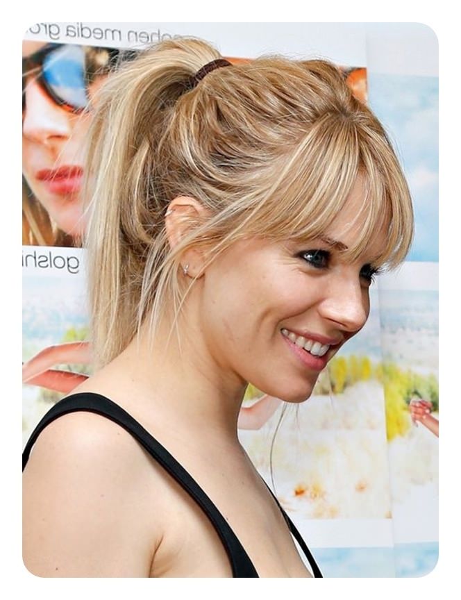 110 Ponytail With Bangs Ideas For A Good Hair Day – Style Easily With Regard To Intricate Updo Ponytail Hairstyles For Highlighted Hair (View 21 of 25)