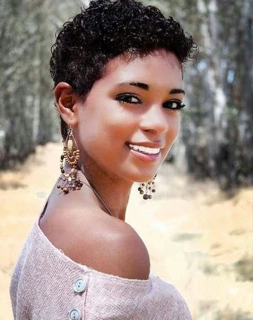 12 Pretty Short Curly Hairstyles For Black Women Styles Weekly Intended For 2018 Short Black Pixie Hairstyles For Curly Hair (Photo 3 of 25)