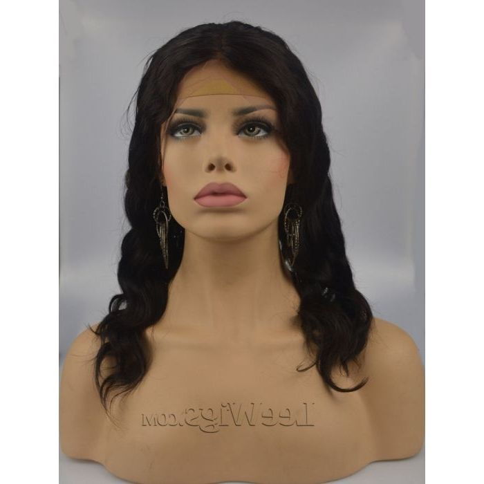 16 Inch 150% Density Natural Color Body Wave Remy Indian Hair Lace Throughout Natural Color Waves Hairstyles (View 18 of 25)