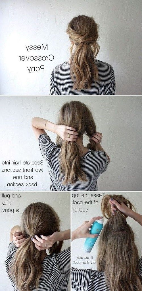 17 Hair Tutorials You Can Totally Diy | Hair & Beauty | Pinterest Intended For Pretty Messy Pony Hairstyles With Braided Section (View 8 of 25)
