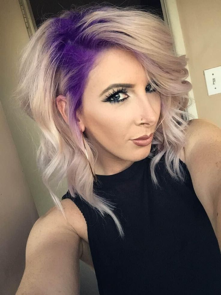 17 Stylish Hair Color Designs: Purple Hair Ideas To Try! – Popular In Platinum And Purple Pixie Blonde Hairstyles (Photo 24 of 25)