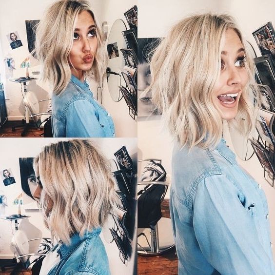 20 Trendy Ways To Style A Blonde Bob – Popular Haircuts For Striking Angled Platinum Lob Blonde Hairstyles (View 10 of 25)