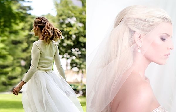 2014 Wedding Hairstyle Trends: Get Jessica Simpson & Olivia In Sleek Half Up Half Down Pony Hairstyles (View 24 of 25)