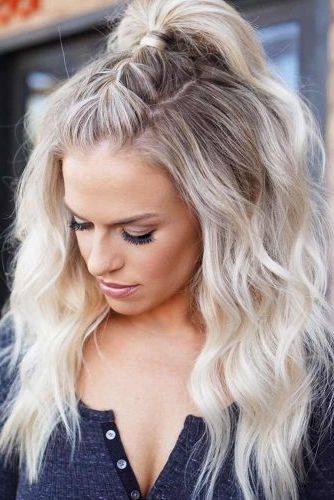 21 Quick And Easy Half Ponytail Hairstyles For Straight And Curly Within Half Up Half Down Ponytail Hairstyles (Photo 15 of 25)