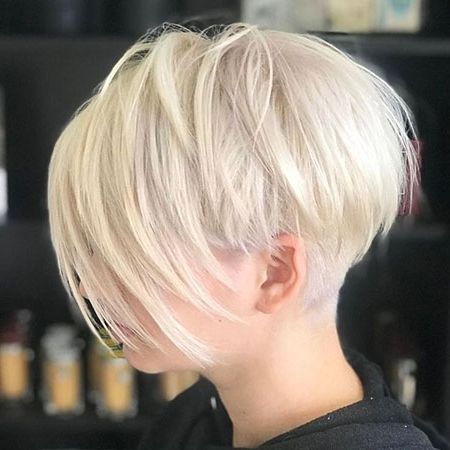 30 Best Short White Blonde Hair | Short Hairstyles 2017 – 2018 Inside Voluminous Stacked Cut Blonde Hairstyles (Photo 19 of 25)