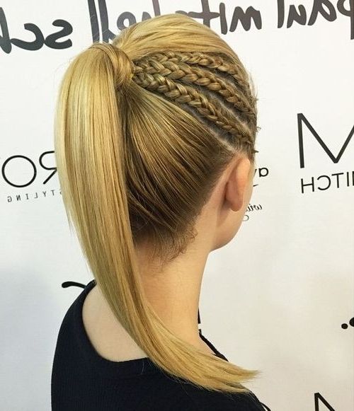 30 Fantastic French Braid Ponytails Intended For Three Braids To One Ponytail Hairstyles (View 7 of 25)