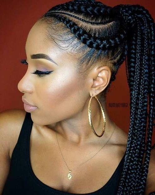 31 Cornrow Styles To Copy For Summer In 2018 | Styles To Try Throughout High Ponytail Hairstyles With Jumbo Cornrows (View 1 of 25)