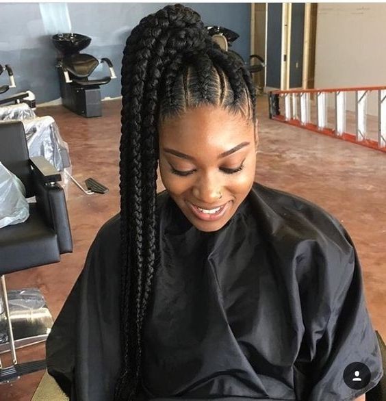 31 Ghana Braids Styles For Trendy Protective Looks With Chunky Black Ghana Braids Ponytail Hairstyles (View 3 of 25)