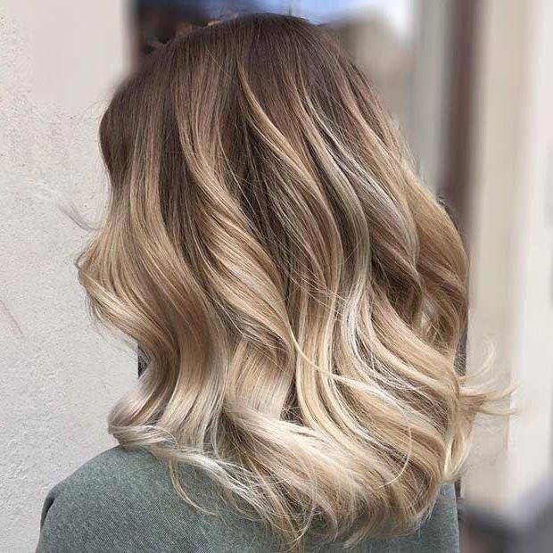 31 Gorgeous Long Bob Hairstyles | Stayglam Hairstyles | Pinterest With Brown Blonde Balayage Lob Hairstyles (View 1 of 25)