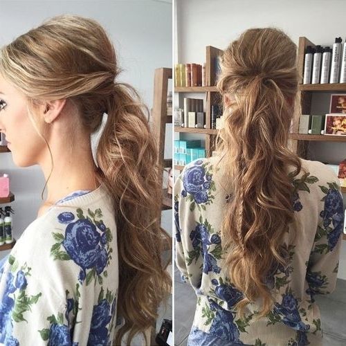 35 Super Simple Messy Ponytail Hairstyles | Hoco Hair | Pinterest In Long Braided Ponytail Hairstyles With Bouffant (View 1 of 25)