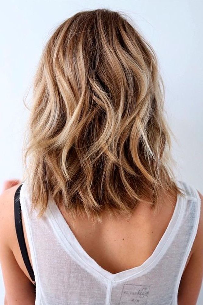 37 Trendy Hairstyles For Medium Length Hair ? Lovehairstyles In Beachy Waves Hairstyles With Blonde Highlights (Photo 2 of 25)