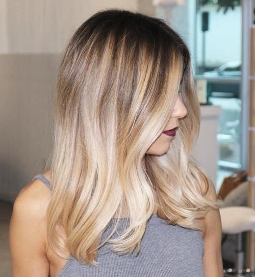 40 Beautiful Blonde Balayage Looks | Pretty Hair | Pinterest | Dark Inside Root Fade Into Blonde Hairstyles (View 25 of 25)