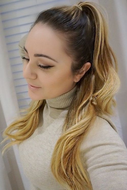 40 Easy And Chic Half Ponytails For Straight, Wavy And Curly Hair Pertaining To Dyed Simple Ponytail Hairstyles For Second Day Hair (Photo 1 of 25)