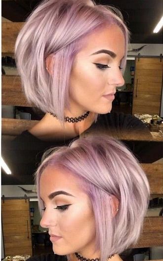 43 Short Hairstyles You'll Be Obsessed With | Hairstyles | Pinterest Within Blonde Bob Hairstyles With Lavender Tint (View 3 of 25)