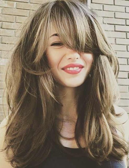 50 Best Long Hair With Bangs Looks For Women – 2018 Pertaining To Side Swept Warm Blonde Hairstyles (Photo 12 of 25)