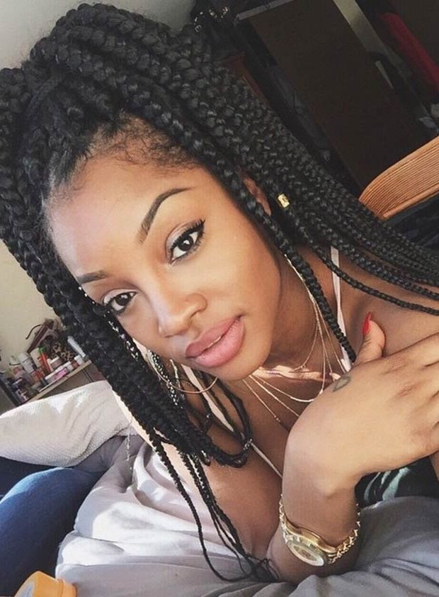 50 Box Braids Hairstyles That Turn Heads | Stayglam For Box Braids Pony Hairstyles (View 11 of 25)
