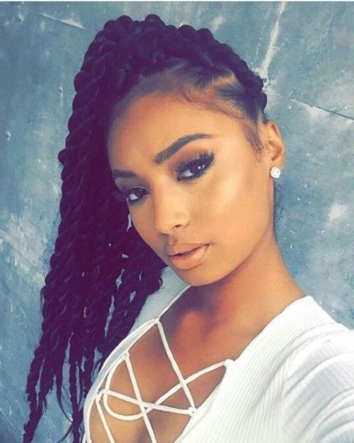 50 Ghana Braids Styles | Herinterest/ Intended For High Ponytail Hairstyles With Jumbo Cornrows (View 19 of 25)