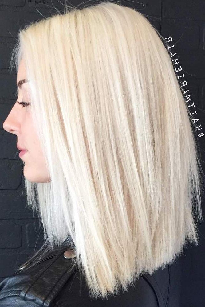 50 Platinum Blonde Hair Shades And Highlights For 2018 | Hair Inside Super Straight Ash Blonde Bob Hairstyles (View 11 of 25)
