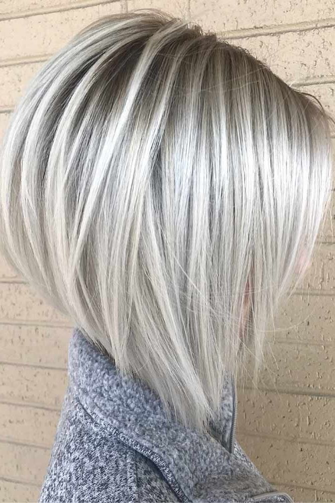 50 Platinum Blonde Hair Shades And Highlights For 2018 | Short Bob Intended For Platinum Blonde Bob Hairstyles With Exposed Roots (Photo 1 of 25)