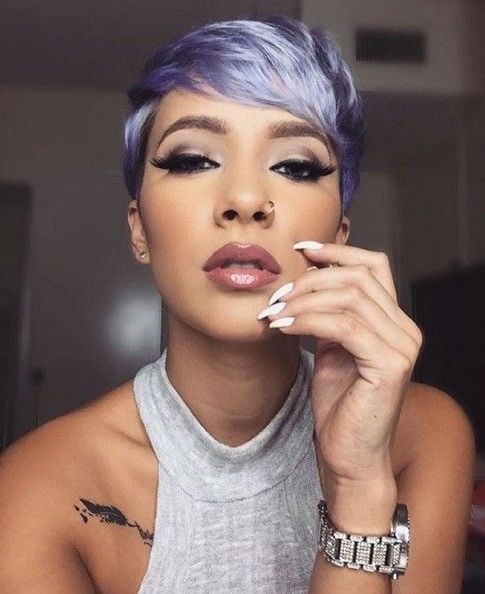 50 Stylish Short Hairstyles For Black Women – Part 4 With Regard To Current Lavender Pixie Bob Hairstyles (Photo 21 of 25)