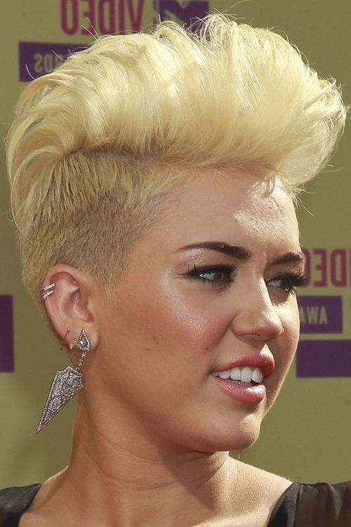6 Miley Cyrus's Mohawk Haircut Throughout Most Recently Spiked Blonde Mohawk Hairstyles (View 7 of 25)