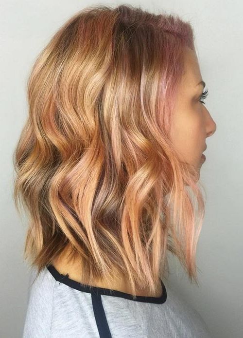 65 Rose Gold Hair Color Ideas For 2017 – Rose Gold Hair Tips Within Multi Tonal Golden Bob Blonde Hairstyles (View 11 of 25)