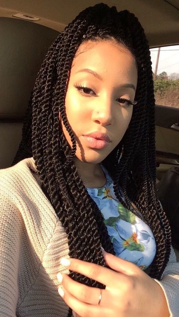 78 Of The Best Senegalese Twist Hairstyle Ideas Inside Cornrows And Senegalese Twists Ponytail Hairstyles (View 11 of 25)