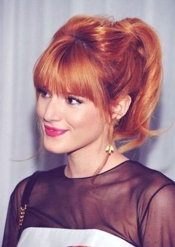 79 Cutest Ponytail With Bangs (Casual To Formal) Page 1 Of 4 Regarding Ginger Highlights Ponytail Hairstyles With Side Bangs (View 2 of 25)