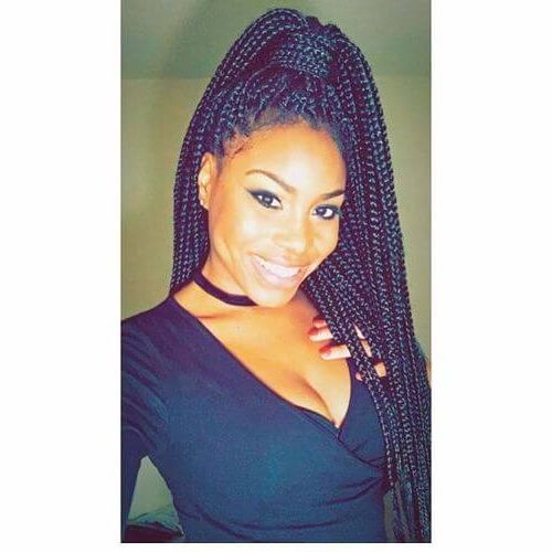 80 Great Box Braids Styles For Every Occasion Easy Of Box Braid For Box Braids Pony Hairstyles (View 2 of 25)