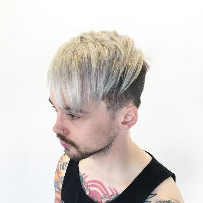 80 Stunning Bleached Hair For Men – How To Care At Home Inside White Blonde Hairstyles With Dark Undercut (View 7 of 25)