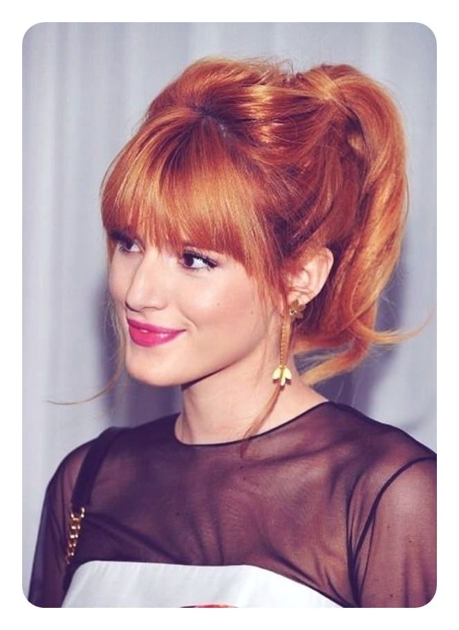 97 Amazing Ponytail With Bangs Hairstyles With Ginger Highlights Ponytail Hairstyles With Side Bangs (View 9 of 25)