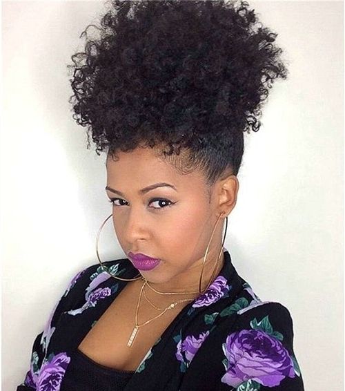 Afro Puff – Quick Hairstyle For Black Women – Afroculture Within Curly Blonde Afro Puff Ponytail Hairstyles (Photo 19 of 25)