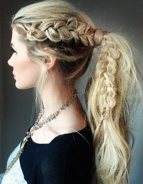 Amber Fillerup Hair~dutch Braid Ponytail | Hair | Pinterest Within Dutch Braid Pony Hairstyles (Photo 7 of 25)
