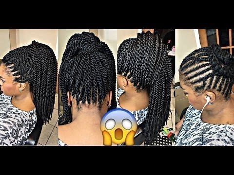 Best Braiding Pattern 4 (Crochet) Ponytail – Youtube | Hair Intended For Cornrows And Senegalese Twists Ponytail Hairstyles (View 3 of 25)