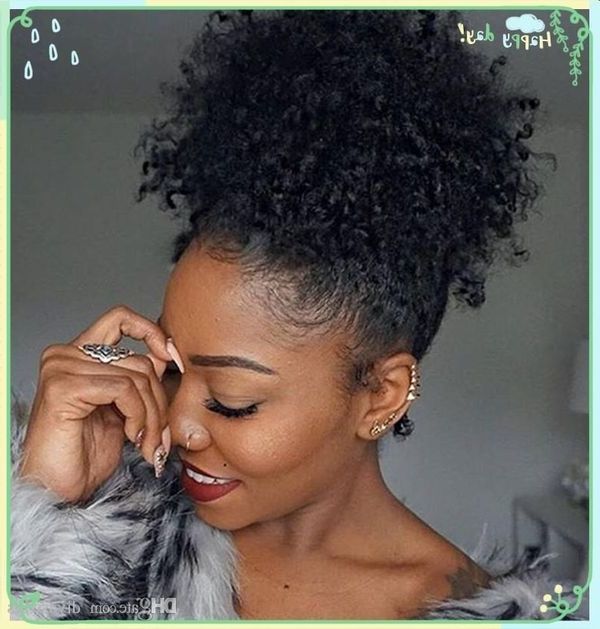 Black Ponytail Hairstyles, Best Ponytail Hairstyles For Black Hair With Natural Curly Pony Hairstyles With Bangs (View 20 of 25)