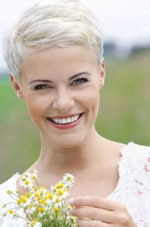 Bleached Blonde Pixie Hairstyle For Women | Hairstyles | Pinterest Within Most Up To Date Bleach Blonde Pixie Hairstyles (View 3 of 25)