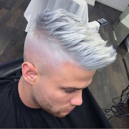 Bleached Hair For Men 2018 With White Blonde Hairstyles With Dark Undercut (View 11 of 25)