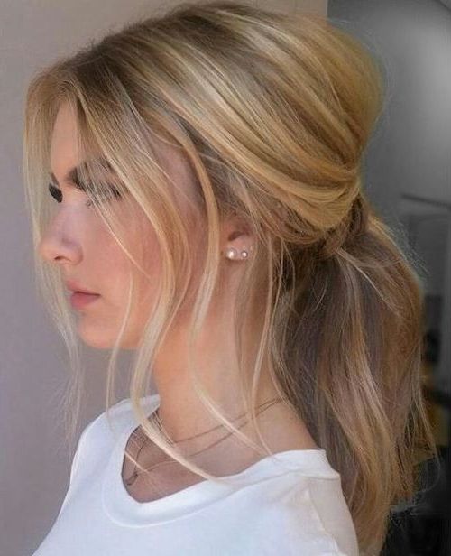 Blonde Hair: A Ponytail With Lots Of Volume | Mooi Haar | Pinterest Pertaining To Lustrous Blonde Updo Ponytail Hairstyles (View 1 of 25)
