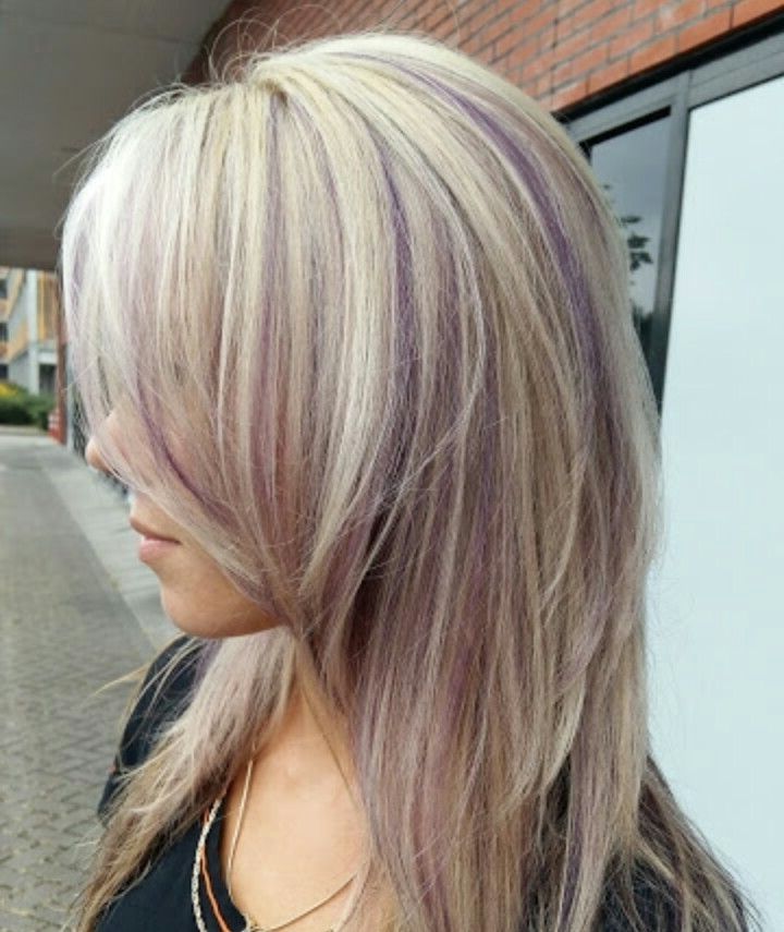 Blonde Hair With Purple Highlights … | Hair Ideas | Pinte… Regarding Voluminous Platinum And Purple Curls Blonde Hairstyles (View 8 of 25)