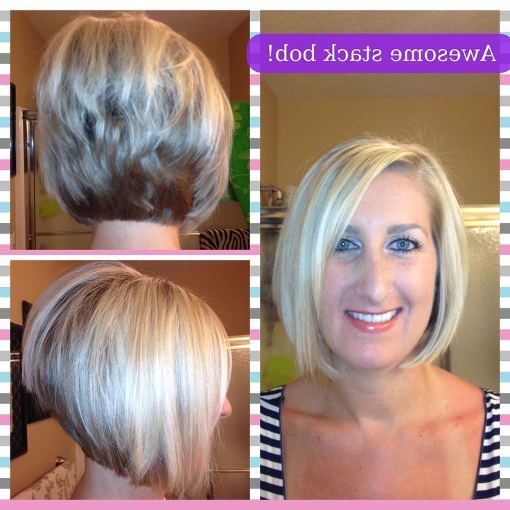 Blonde Stacked Angled Bob! Hello Voluminous Hair!! | Hair Ideas Intended For Voluminous Stacked Cut Blonde Hairstyles (Photo 2 of 25)