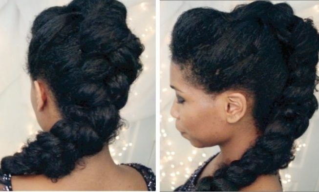 Braided Mohawk Fancy Updo – African American Hairstyle Regarding Fierce Faux Mohawk Hairstyles (Photo 22 of 25)