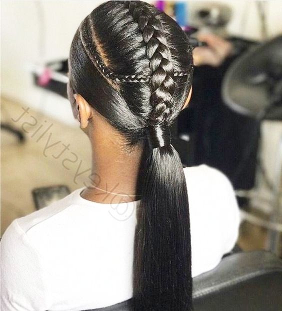 Braided Ponytail Hairstyles For Black Hair | New Natural Hairstyles Inside French Braid Ponytail Hairstyles (Photo 19 of 25)