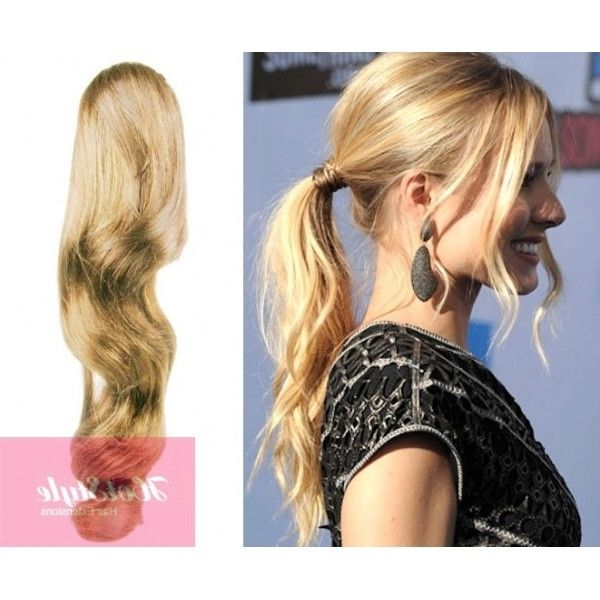 Clip In Ponytail Wrap / Braid Hair Extension 24" Wavy – Natural Blonde In Lustrous Blonde Updo Ponytail Hairstyles (View 10 of 25)