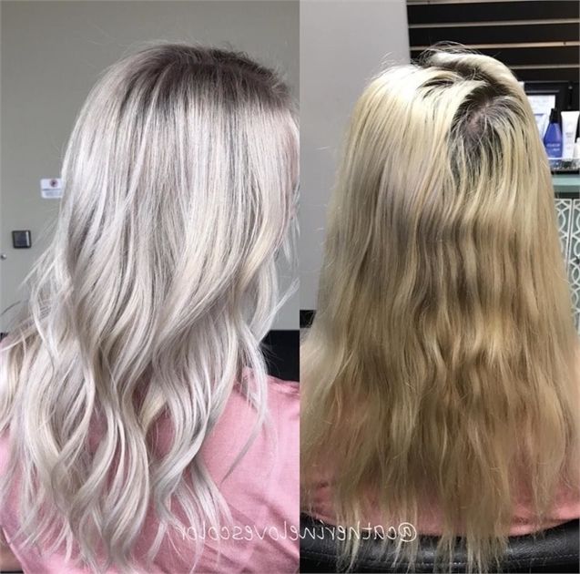 Color Correction: Grown Out And Faded To Icy Blonde Melt – Hair Intended For Root Fade Into Blonde Hairstyles (Photo 9 of 25)
