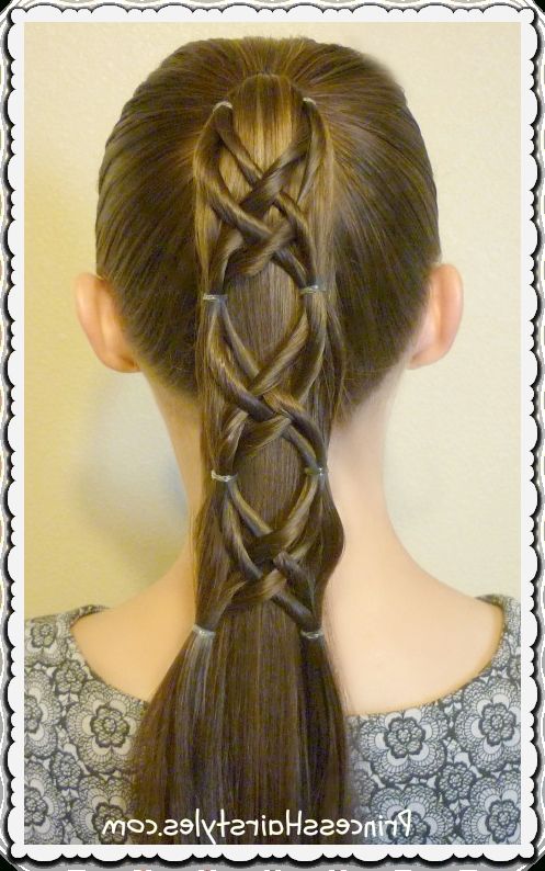 Criss Cross Woven Ponytail Hairstyle – Hairstyles For Girls Inside Princess Ponytail Hairstyles (Photo 1 of 25)
