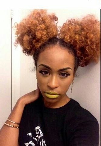 Curly Puff Balls | Au Naturale | Pinterest | Curly, Natural And Hair Within Curly Blonde Afro Puff Ponytail Hairstyles (View 5 of 25)