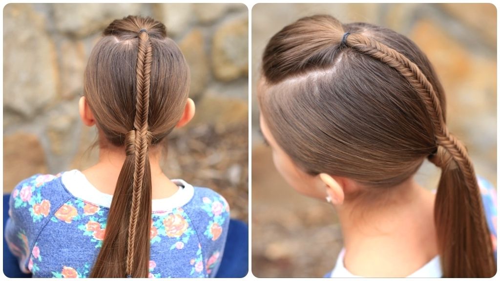 Fishtail Accented Ponytail | Hairstyles For Sports | Cute Girls Pertaining To Bow Braid Ponytail Hairstyles (Photo 24 of 25)