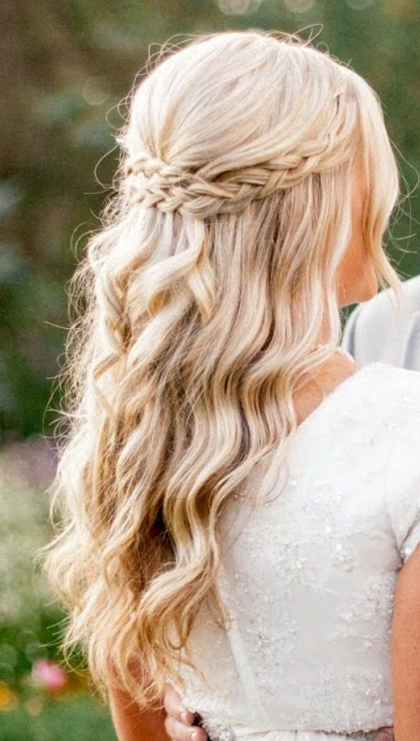 Half Up Braid With Curls | Cute Hairstyles | Pinterest | Wedding In Polished Upbraid Hairstyles (View 9 of 25)